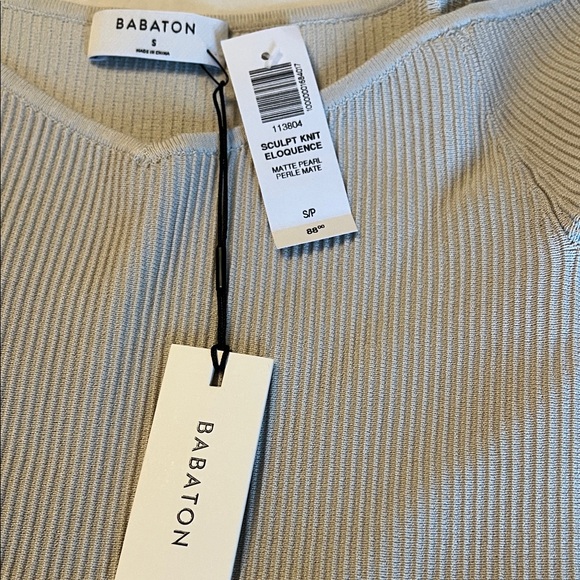 Babaton Cream Ribbed Off-Shoulder Top - Picture 2 of 3